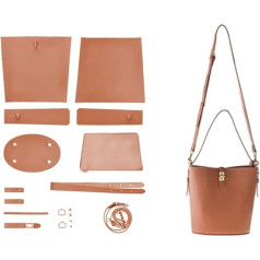 POPSEWING Leather Simple Bucket Crossbody Bag DIY Kit, DIY Shoulder Bag with Sewing Kit, DIY Handmade Bag Kit for Mum Girlfriend Birthday