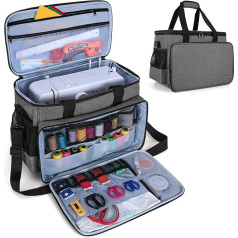 LUXJA Sewing Machine Carry Bag with Removable Padding and Pockets for Sewing Machines and Sewing Accessories