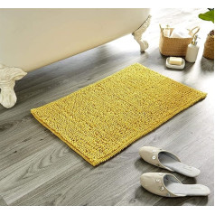 Olivia Rocco Bath Mat Plain Super Soft Deep Pile Heavy Micro Pom Bath Mat Bathroom Shower Mat 50x80cm Ochre