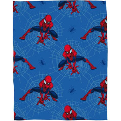 Character World Disney Spiderman Throw Blanket Super Soft Web Time Design Warm Super Soft Fleece Perfect for Home, Bedroom, Sleepovers and Camping, 100 x 150 cm