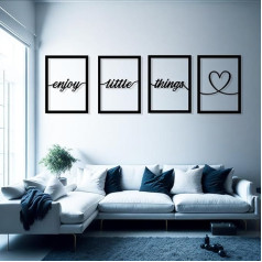 DIGIDU | 4 Panel Picture Home Decor Modern Living Room Picture Room Decor Wall Decor Living Room Picture (4 Panels, Enjoy)