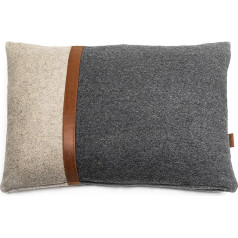 Miqio® Oslo Cushion Cover, 40 x 60 cm, for Sofa Cushions and Decorative Cushions, Made of Wool and Leather, Decoration for Living Room, Bedroom, Easter, Couch Cushion Cover