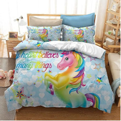 OldPAPA Unicorn Bedding Set for Children, Girls, Teenagers Bedding with Unicorn Motif is Soft and Cuddly Children's Bedding