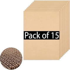 Pack of 15 pressed corrugated cardboard, A3, especially for crafts, painting, crafts and model making, made of kraft paper