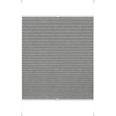 GARDINIA EASYFIX Lilly Green Pleated Blind for Clamping, No Drilling, Privacy Screen, Glare Protection, Opaque Folding Roller Blind, Blackout, Recycled Fabric, Grey, 90 x 130 cm (W x H)