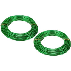 PATIKIL 10m 2 Pack Aluminum Wire Beading Wire Aluminium Craft Wire 3mm 9 Gauge Metal for Jewellery Making, Beading, Crafts, Pendants, Art, Green