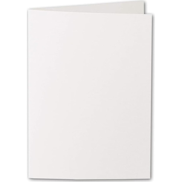ARTOZ 50 x DIN B6 Folding Cards - Ivory (Cream) Ribbed 120 x 169 mm Folding Cards Blank - Cards to Design Yourself with 220 g/m² Elegant Egoutteur Ribbing - Series 1001