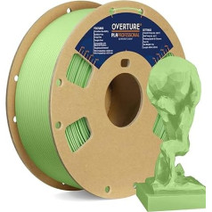 OVERTURE PLA Plus (PLA+) PLA Filament 1.75 mm, Professional PLA Strength, 1 kg Filament (2.2 lbs), Dimensional Accuracy 99% Probability +/- 0.03 mm, for 3D Printers (Light Green)