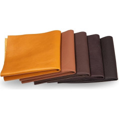 Leather Pieces - Various Leather Bundles in Various Brown Shades, Leather Cut, Extra Large Pieces, High-Quality for Sewing, Leather Working, Crafts, Covering, Decoration, 0.6 kg - Minimum DIN A1