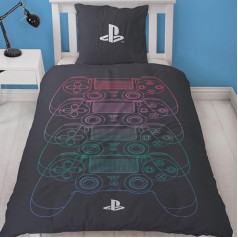 Character World Playstation Bed Linen 135 x 200 cm + 80 x 80 cm German Size · Playstation Console · 100% Cotton · 2-Piece Teenager Boys Bedding Set