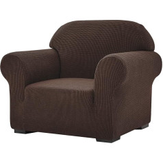 SU SUBRTEX Stretch Sofa Cover 1 Piece Covers for Living Room Armchair Soft Furniture Protector Washable Couch Slipcovers for Children/Dogs (Chair, Dark Brown)