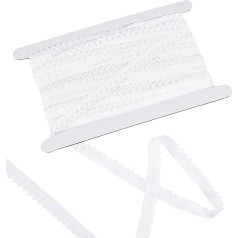 GORGECRAFT 20 Yard Elastic Lace Trim 13 mm Wide White Stretch Edge Lingerie Edge Trimming Webbing Crochet Lace Cord Strap for DIY Sewing Crafts Garment Embellishments