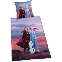 Herding Disney's Frozen 2 Bed Linen Set, Pillowcase 80 x 80 cm, Duvet Cover 135 x 200 cm, with Smooth Zip, 100% Cotton/Renforcé