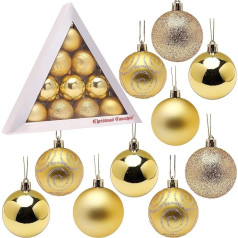Christmas Concepts® Packung mit 10-60 mm Shatterproof Flitter - Weihnachtsbaum-Flitter (Gold)