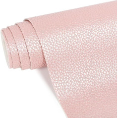 ZAIONE Pink Faux Leather Roll 30cm x 135cm Pearlescent Light Pink Soft Faux Leather Metallic PU Material for Bags Bows, Earrings, DIY Crafts