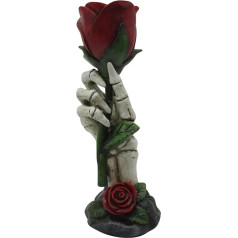 G&H Decor - Ewige Rose, 29,5 cm, Teelichthalter – Gotische Kerzenhalter – Ewige Flamme, Skeletthand, die Rose hält – Hexen-Kerzenhalter, perfekt für Halloween, Kessel, Hexerei, Goth-Zauber, Teelichter