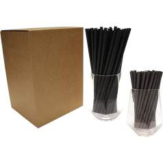 The Bar Bundle 500 x Black Paper Straws 6 x 200mm (6 x 140mm)
