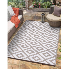 Green Decore Nirvana Outdoor Lightweight Reversible Rug, Taupe/White, 150 x 240 cm