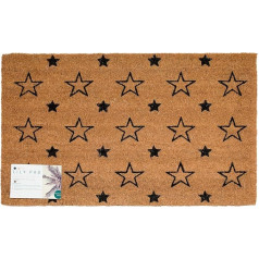 LPDoormats Coir Doormat Non Slip Heavy Duty Large Door Mat 75cm x 45cm Indoor Protected Outdoor Use Welcome Mat (Star Small)