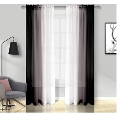 Melodieux Black Ombre Gradient Curtains 56