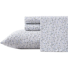 Laura Ashley Home Queen Bed Sheet Set Soft Cotton Sateen Elegant Smooth and Breathable Bramble Vine Green