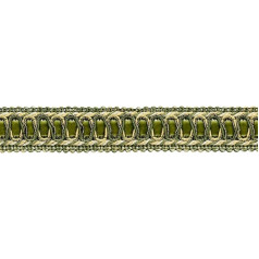 DecoPro 5 Metres (pack of 5cm wide olive green, gold, white, gimp braid embellishment - #100hg, color olive garden 010 (18m)
