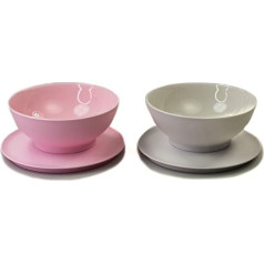 Tupperware Allegra Shine Dessert Bowl 275 ml Grey + Pink with Glitter Dessert Bowl 38395