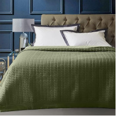 Lisola Store Lightweight Pure Cotton Quilt for Double Bed Size 270 x 270 cm Plain Made in Italy Emerald