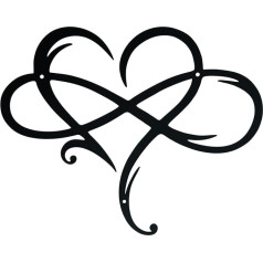 Infinity Heart Metal Wall Art Decor, Heart Shape Wall Sculpture, Modern Wall Hanging Decor, Geometric Love Heart Sign Ornaments for Living Room, Bedroom, Wedding Decoration, Birthday Gift