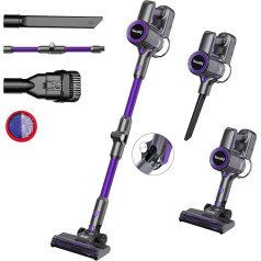 VacniQ Cordless Vacuum Cleaner with 25 Kpa Super Suction Power, 1 Litre Folding Vacuum Cleaner for Pet Hair, Carpets and Hard Floors, Ultralight Vacuum Cleaner (Purple)