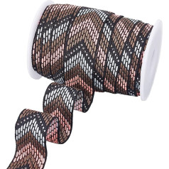PandaHall 10.9 Yards/10 m Ethnic Embroidery Tape 1 Inch / 25 mm Colourful Jacquard Polyester Ribbon Vintage Lace Sewing Tape for DIY Clothing Accessories Embellishment Crafts
