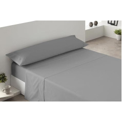 Degrees Home Collection - 3 Piece Flat Sheet Set - Fitted Sheet, Top Sheet and Pillowcase - 150cm Bed - 100% Polyester - Grey