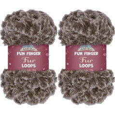 JubileeYarn Fun Finger Fur Loop Yarn - Polyester Jumbo Weight Loop Yarn - 200g/ball - Wren - 2 skeins