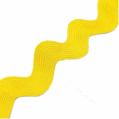 Yalulu 5 Yards x 2.5 cm Polyester Sewing Fittings Wavy Band S Shape Fabric Lace DIY Clothing Accessories for Dress Bags Sewing Accessories (Yellow)