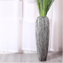 Leewadee Large Floor Vase for Pampas Grass and Flowers, 62 cm High, Black, Resin