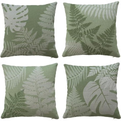 Hangood Cushion Cover Large Leaves Green Decorative Cushion Cover Decorative Cushion Sofa Cushion Cover for Sofa Bedroom 40 cm x 40 cm 16 x 16 Inches for Room Decoration