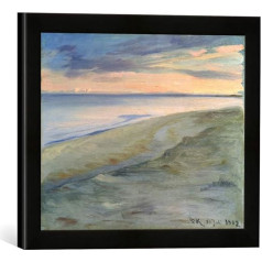 Peder Severin Kroyer The Beach, Skagen, 1902, Art Print in High-Quality Handmade Picture Frame, 40 x 30 cm, Matt Black