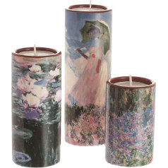 Beswick Set of 3 Ceramic Tea Light Holders Monet Artist Designs Lady Lilies Garden TS07MON