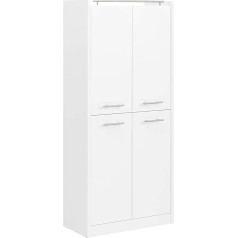 Schildmeyer Trent 701611 Tall Cabinet, Wood Material, Matt White, 70.7 x 35 x 157.5 cm