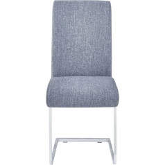 Idimex Leticia Swing Chair Dining Room Chair Cantilever Chair with Fabric Cover in Grey Pack of 4