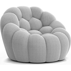 Yaxansih Floor Sofa, Oversized Single Sofa, Modern Mesh Floor Sofa, 3D Honeycomb Shape Bubble Sofa, Curved Sofa for Living Room, Office, Apartment, Grey, 120 x 113 x 77 cm