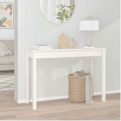 GuyAna Console Table White 110 x 40 x 75 cm Solid Pine Storage Table Narrow Cosole Table
