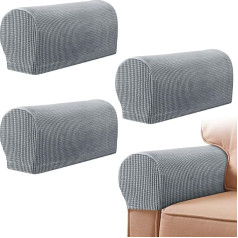 Yanclife Armrest Chair Covers, Set of 4 Stretch Chair Covers for Armrests, Spandex Polyester, Sofa Armrest Caps, Non-Slip Armrest Covers for Chairs, Furniture Protector, Armchair, Sofa, Couches, Deck Chair