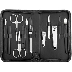 Solingen Mega 12-Piece Manicure Set - Nail Set for Men and Women with Everything You Need for Manicures and Pedicures in High-Quality Genuine Leather Case