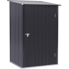 Outsunny Garden Shed 1 x 1 m Metal Garden Shed 0.92 m² Galvanised Steel Dark Grey