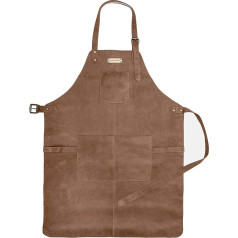 DRAKENSBERG Barbecue Apron 'Bob' - Professional Leather Cooking Apron for BBQ, Gastro, Bar, Barista, Gift for Men and Men, Sustainably Handmade, Leather, Retro Vintage