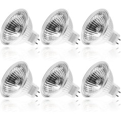 WeshLMPO Halogen MR16 Gu5.3 Halogen Light Bulb Dimmable Halogen 12 V 35 W Warm White 2700 K for Halogen Spotlight Installation Rail Lighting Pack of 6