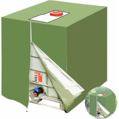 IBC Tank Cover, 1000 L, Water Tank Tarpaulin with Zip, IBC Container Cover, Protective Cover for IBC Tank Container, Rain Butt, Protective Tarpaulin, Rainwater Tank, 1000 L Water Tank Accessories (120