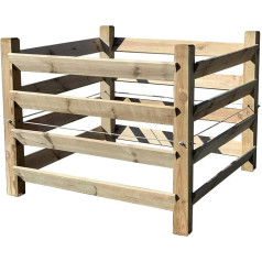 Holz Kompostsilo Bio - Komposter mit Zuganker 100x100x80cm