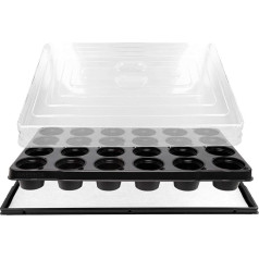 Hydroponics TP Indoor Greenhouse with Round Pots, Indoor Greenhouse with Automatic Watering for Propagation, Room Greenhouse with Tub, Capillary System + Base Plate + Round Pots + Hood